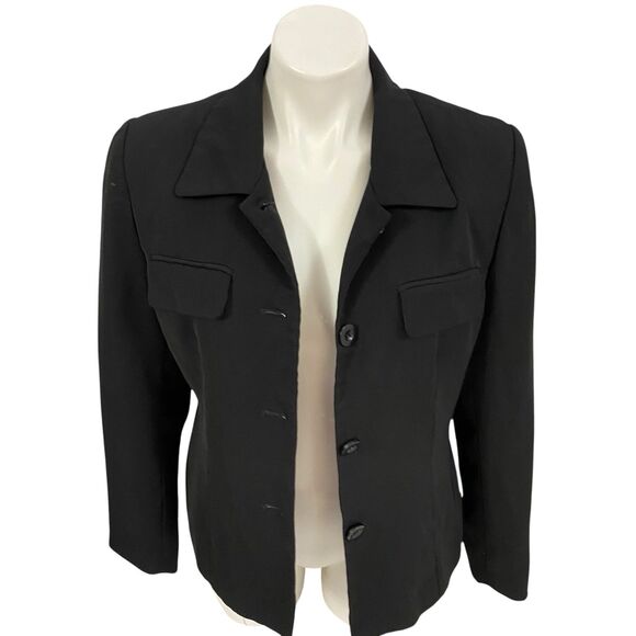 Jennifer Moore Blazer Womens 10 Black Utility Jacket Officecore Corpcore Career - Picture 7 of 15